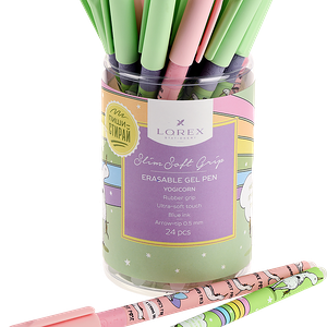 Ручка гелевая Lorex yogicorn slim soft 0,5 мм, синий