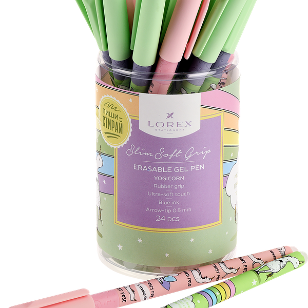 Ручка гелевая Lorex yogicorn slim soft 0,5 мм, синий