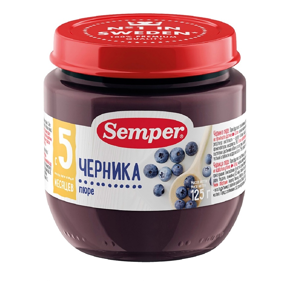 

Пюре Semper Черника 125г