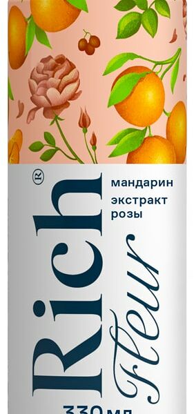 Напиток сокосодержащий Rich Fleur виноград лимон мандарин роза 330мл