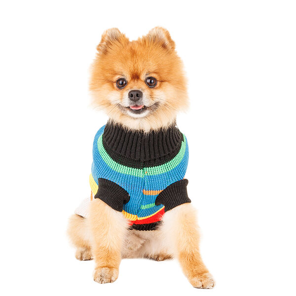 Свитер для собак с мазками 35см L синий (унисекс)