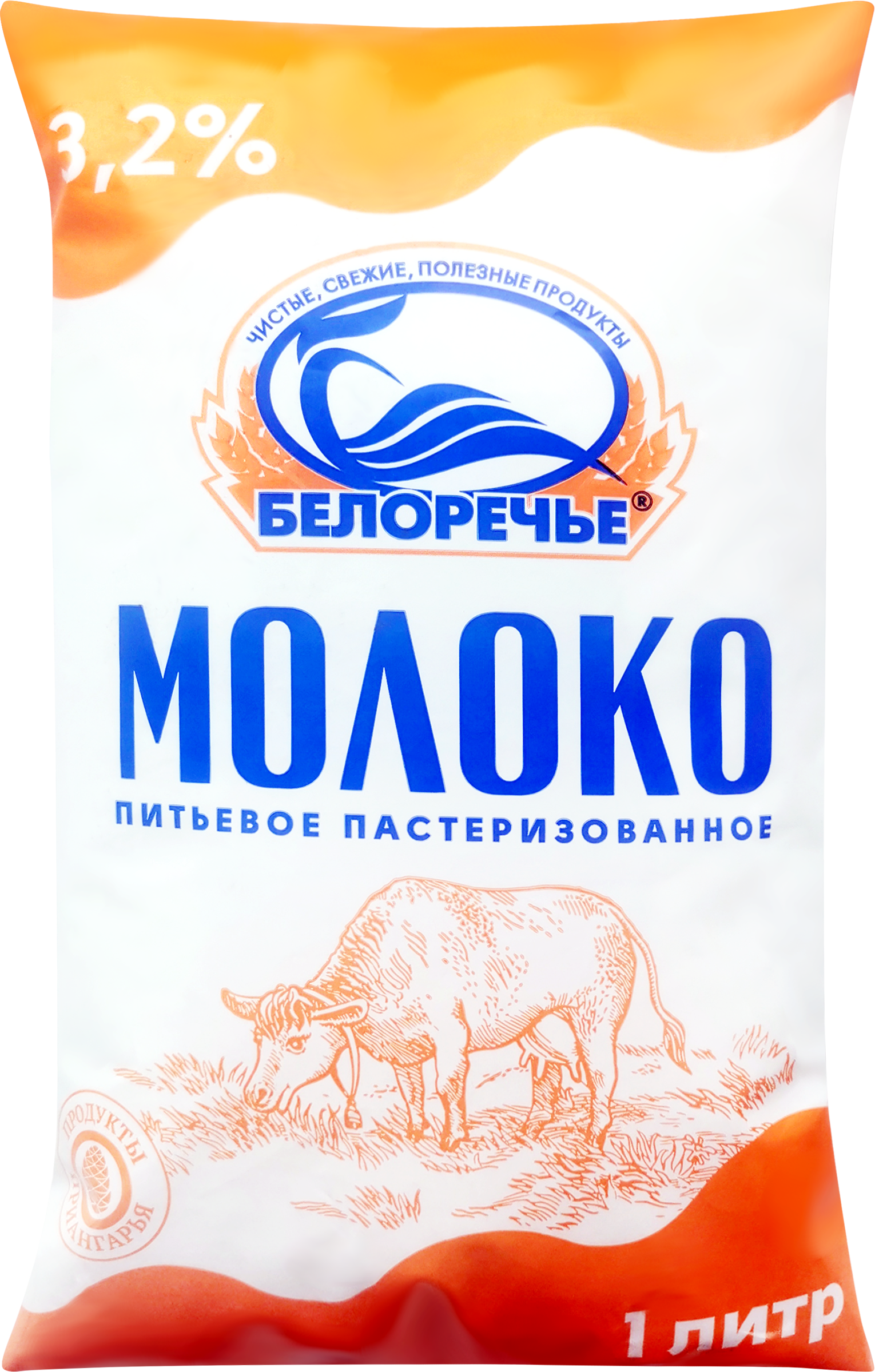 

Молоко пастеризованное БЕЛОРЕЧЬЕ 3.2% ГОСТ без змж 1000 мл