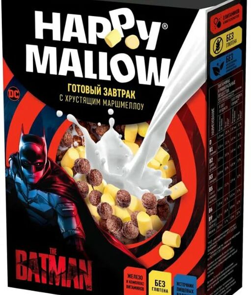 Сухой завтрак Happy Mallow Batman с маршмеллоу 240г