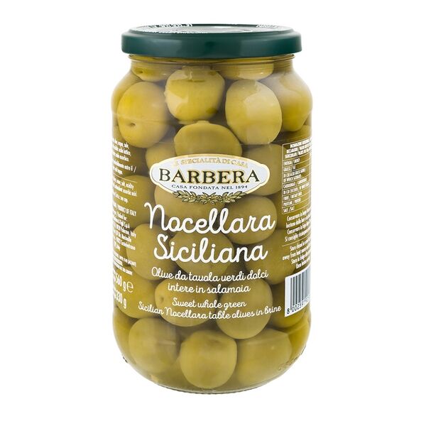 Оливки Barbera зеленые с косточкой Ночеллара де Белисе 560г, Италия