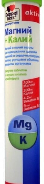 БАД Doppelherz Актив Магний + Калий 15 таблеток