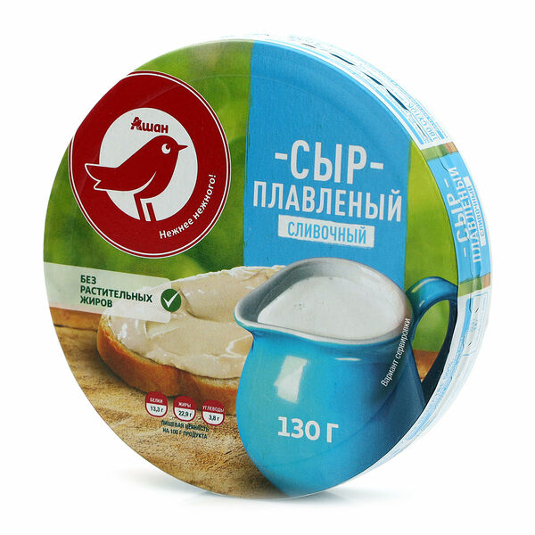Сыр плавленый АШАН Красная птица сливочный порционный 50%