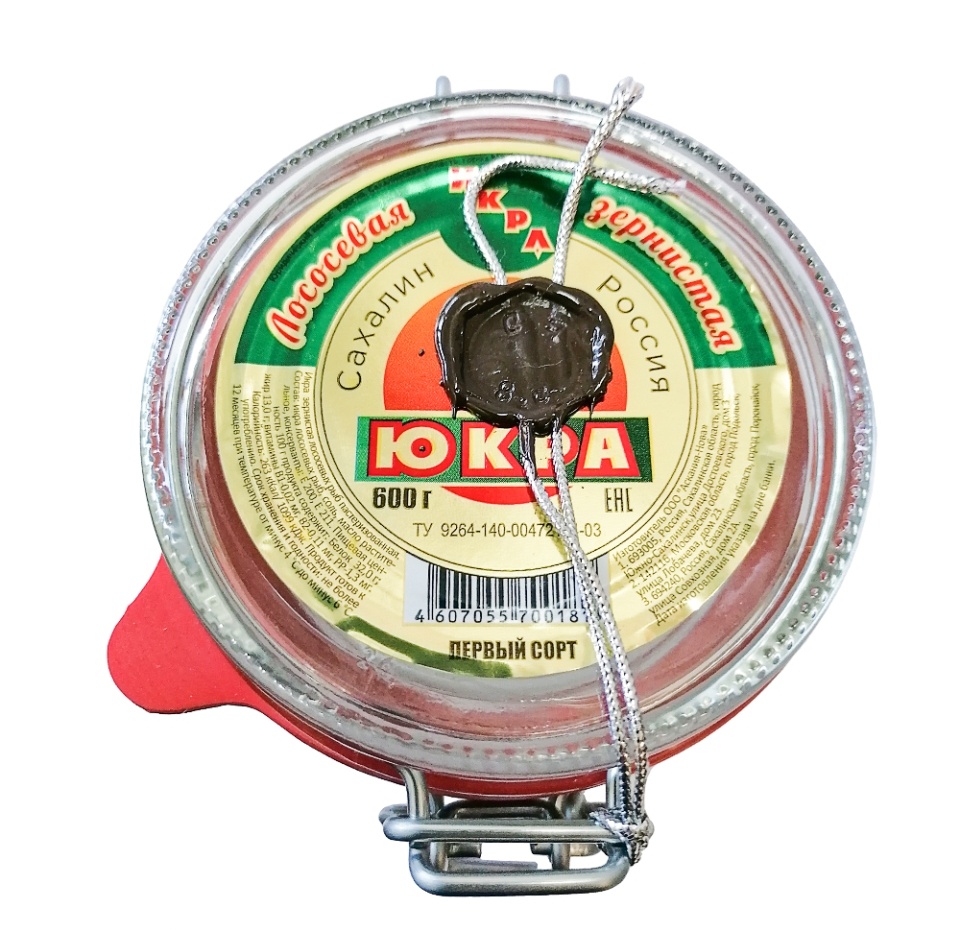 

Икра лососевая Юкра зернистая горбуши замок 600г, Россия