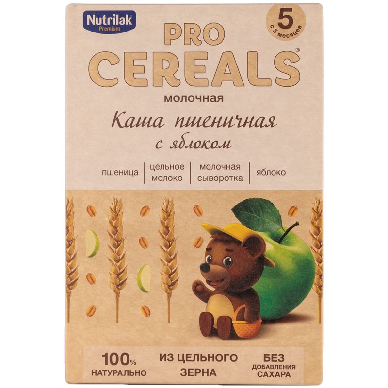 

Каша Nutrilak Premium Pro Cereals пшеничная молочная с яблоком с 5 месяцев 200 г