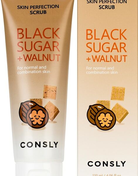 Скраб для лица Consly с черным сахаром и экстрактом грецкого ореха 120мл