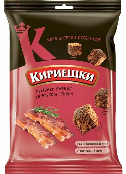 Сухарики ржаные Кириешки со вкусом бекона