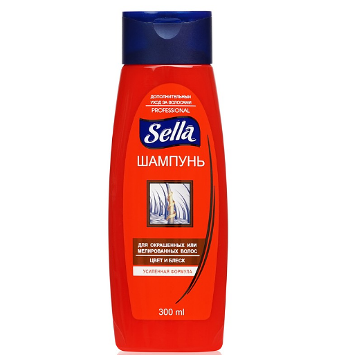 Шампунь Sella Professional для окрашенных или мелированных волос Цвет и блеск 