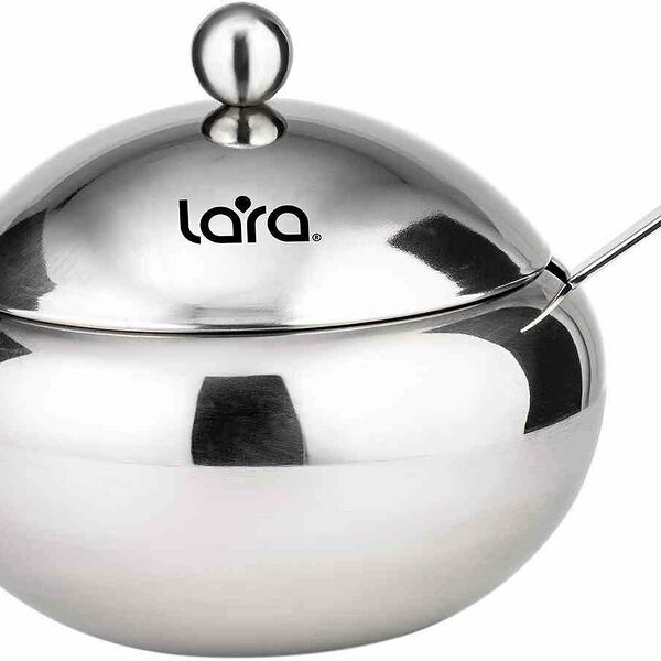 Сахарница Lara с ложкой цвет: серебристый