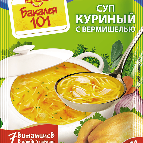 Суп Куриный с вермишелью ТМ Бакалея 101, 60г