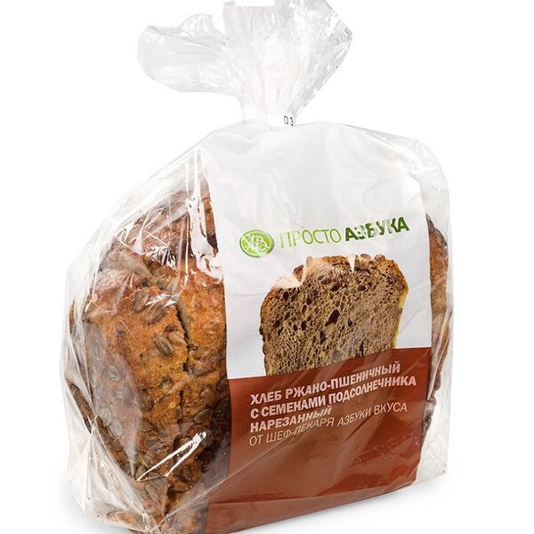 Хлеб Ржано-пшеничный с семенами подсолнечника нарезанный Просто Азбука