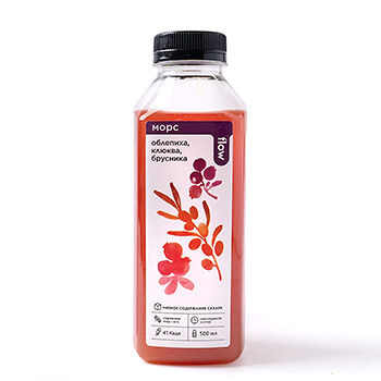 Морс из облепихи, клюквы и брусники flow 500мл, Россия