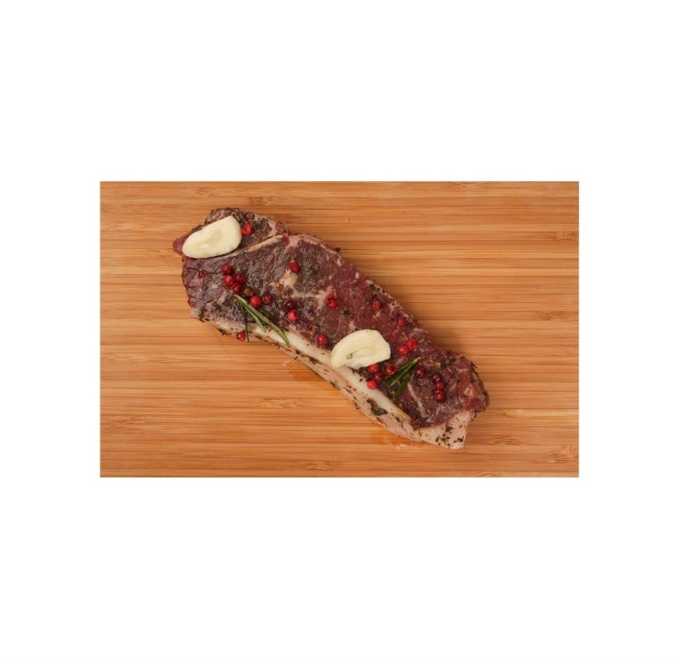 

Стейк Стриплойн из мраморной говядины в маринаде (оливковое масло, итальянские травы, розовый перец), вес