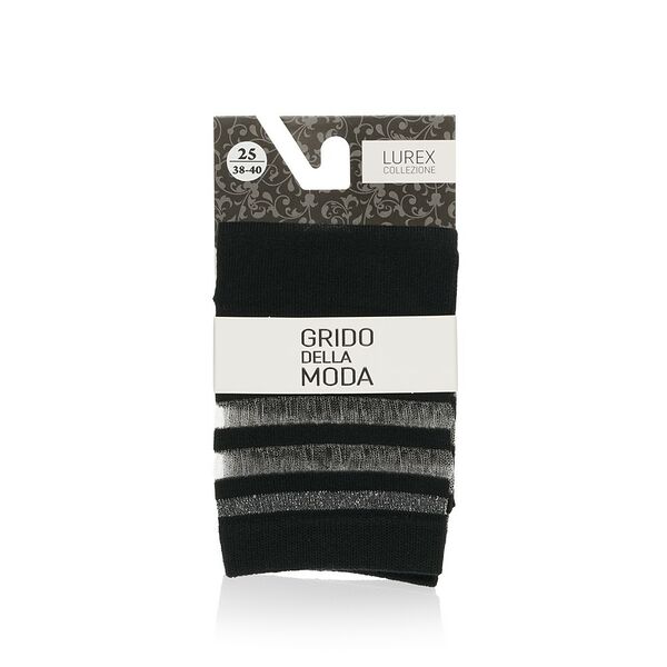 Женские носки с люрексом Grido della Moda Прозрачные полоски, черные, р.25