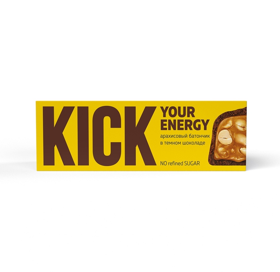 

Батончик Kick Your Energy арахисовый в темном шоколаде, 45 г