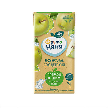 Сок прямого отжима ФрутоНяня Яблоко 200 мл