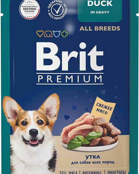 Влажный корм для собак Brit для всех пород Утка 85г