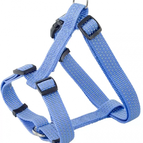 Шлейка для собак КАСКАД светоотражающая из нейлона, синяя 70/90см