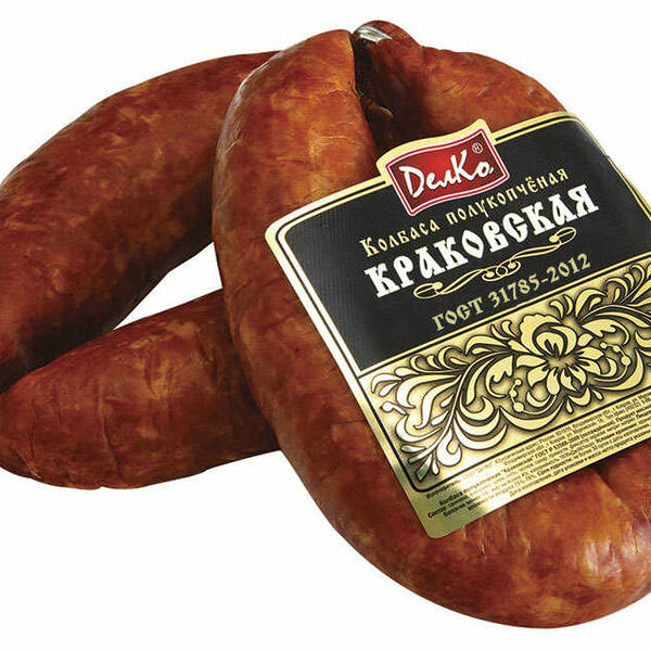 Колбаса полукопченая Краковская ТМ ДелКо