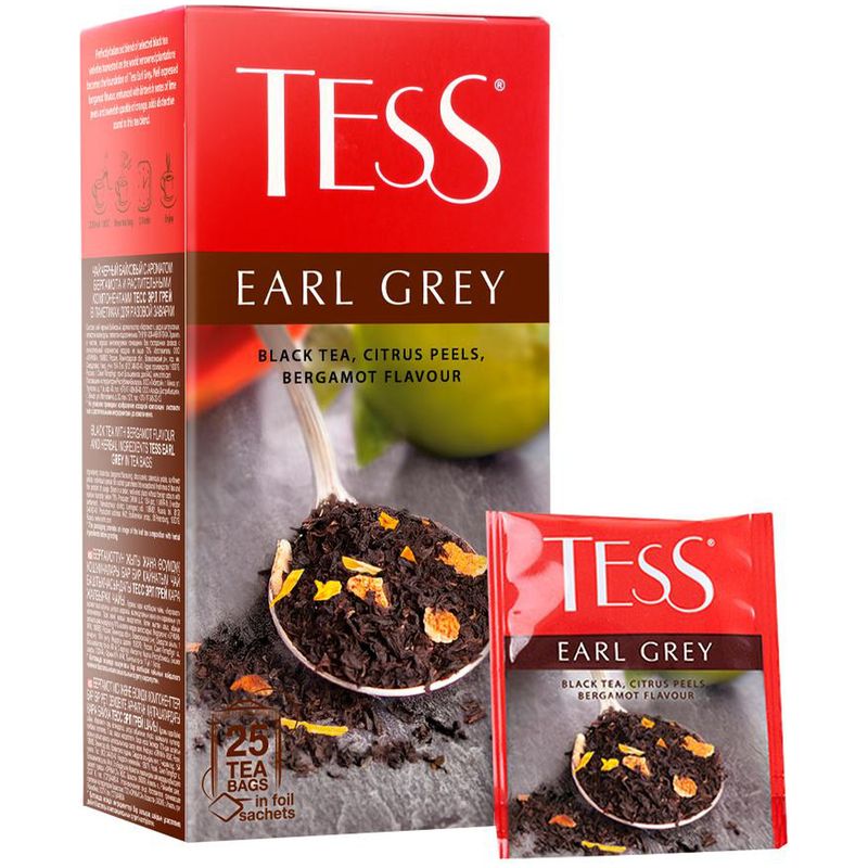 

Чай черный Tess Earl grey в пакетиках 25 пакетиков 40 г
