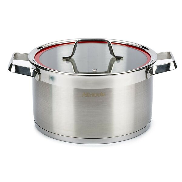 Кастрюля Attribute Red Line, 5.7 л, нерж. сталь, 24х13.5х24 см