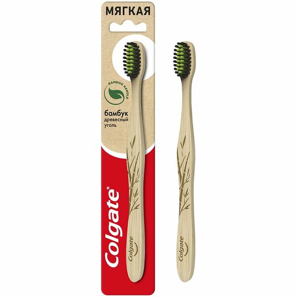 Зубная щётка Colgate бамбук древесный уголь мягкая