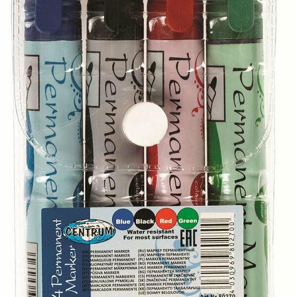 Набор перманентных маркеров Centrum, 4 шт