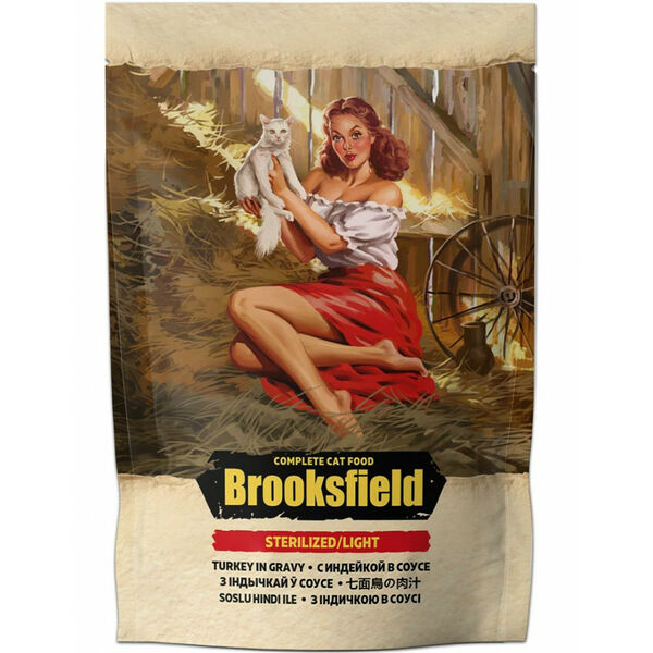 Brooksfield Sterilized/Light Cat Turkey пауч для взрослых стерилизованных кошек индейка в соусе 85 г