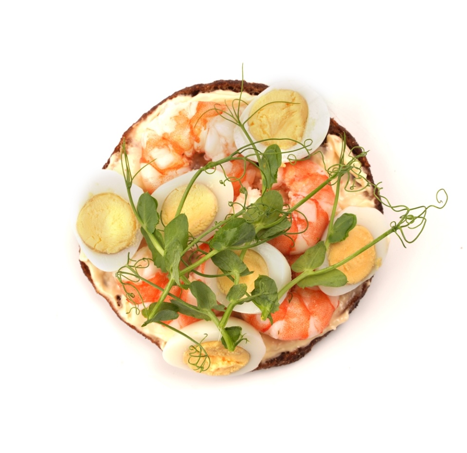 

Сканди-сэндвич с креветкой и перепелиным яйцом 125 г