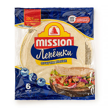 Лепешки Mission Тортильи пшеничные оригинальные 6 шт 250 г