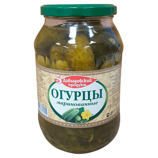 Огурцы Давыдовский продукт маринованные 950г твист ст/б