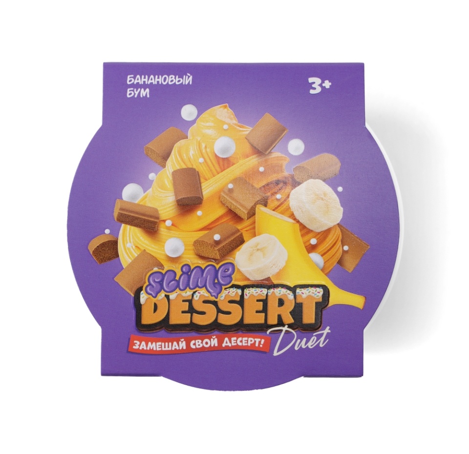 

Игрушка для детей модели Slime dessert DUET банановый бум 110 г