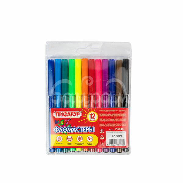 Фломастеры Пифагор 12 цветов 151090