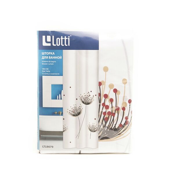 Штора для ванны Lotti, 180x180см, полиэстер