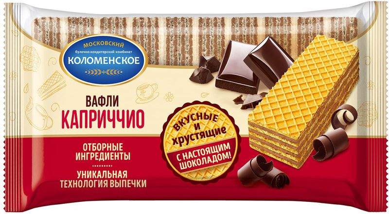 

Вафли Коломенское Каприччио с шоколадной начинкой, 220 г