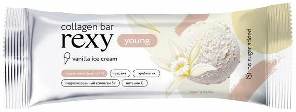 Батончик Rexy Young с высоким содержанием белка со вкусом ванильное мороженое