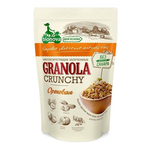 Мюсли запечённые Bionova ореховые