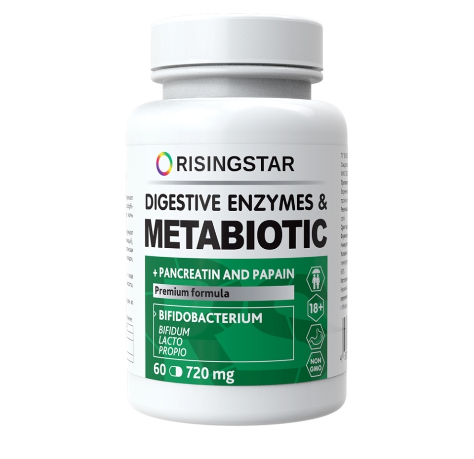 

Risingstar Digestive Enzymes + Metabiotic капсулы 60 шт