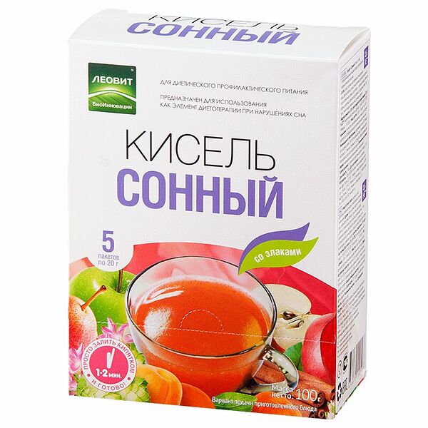 Кисель Леовит Сонный, 5×20 г