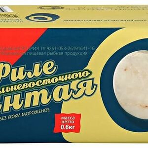 Минтай Океанрыбфлот филе без кожи замороженное, 600г