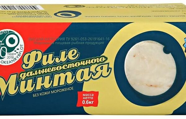 Минтай Океанрыбфлот филе без кожи замороженное, 600г