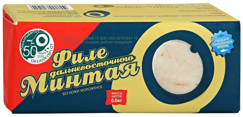 

Минтай Океанрыбфлот дальневосточный свежемороженый филе 600 г