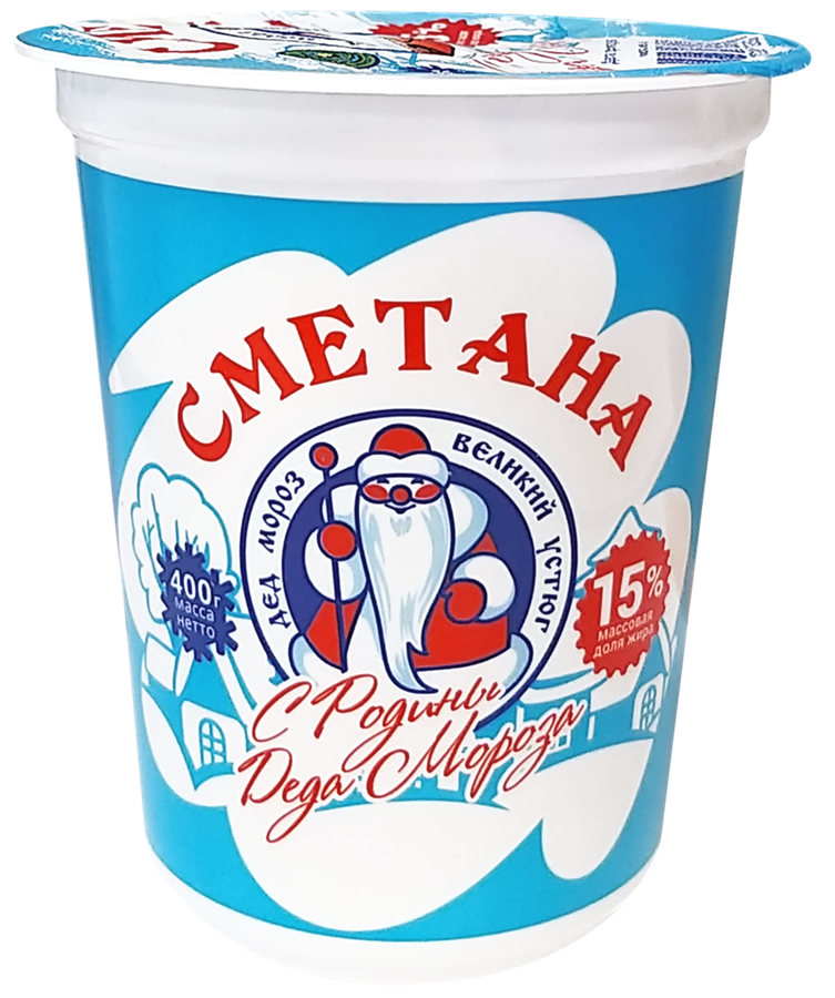 

Сметана МЗ УСТЮГМОЛОКО С Родины Деда Мороза 15%, без змж
