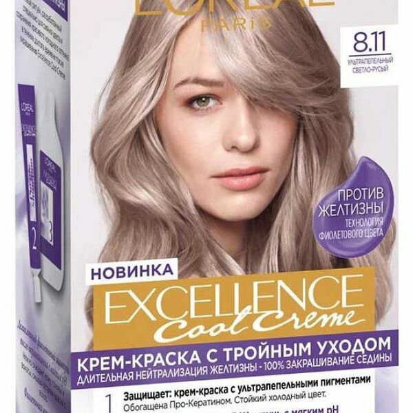 Крем-краска для волос - ультрапепельный светло-русый тон 8.11 ТМ L’Oréal paris (Лореаль париж)