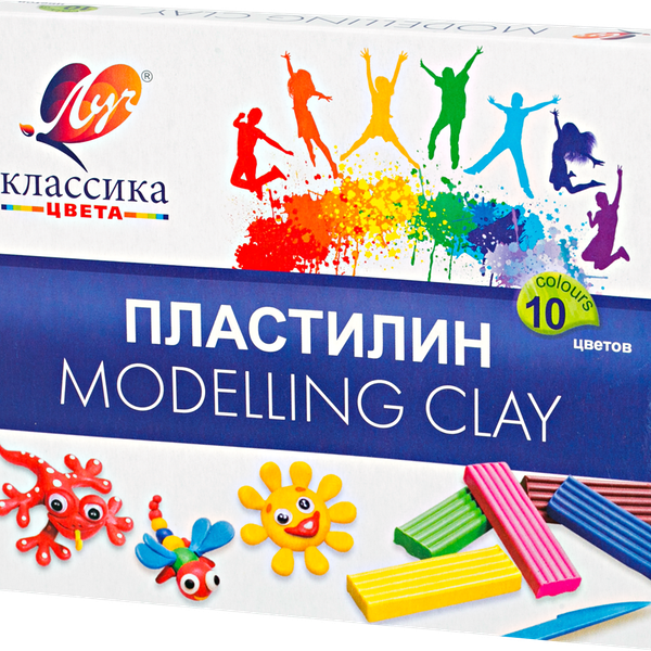 Пластилин ЛУЧ Классика 10 цветов со стеком