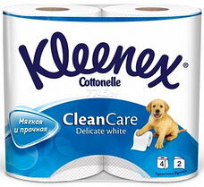 Туалетная бумага Kleenex Cottonelle Clean Care Delicate White, 2сл.*4рул н.