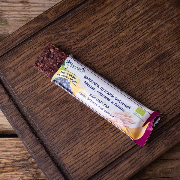 Батончик детский с яблоком, черникой и бананом Bio